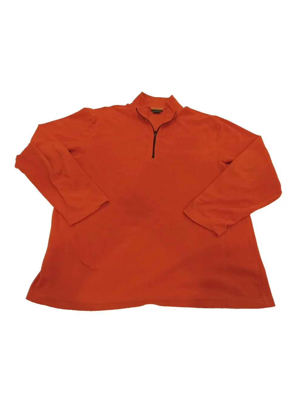 Vintage LL Bean Fleece Jacket Mens Large Tall Blaze Orange Quarter Zip Pullover
